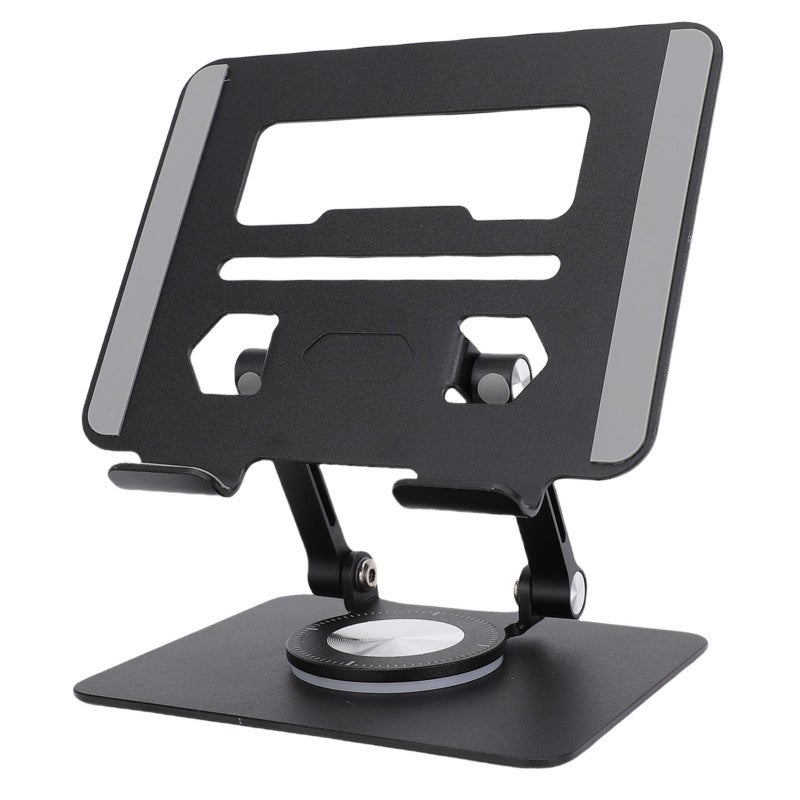 Tablet Stand: 360° Rotating Adjustable Foldable Aluminum Alloy Stand - Universal Compatibility For 5.8 To 12.9 Inch Devices, Cooling Vent Design For Home Office, Travel, Online Learning And Gaming - Image 4