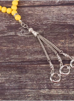 The Black Pearl Accessories Yellow Alabaster Stone Prayer Bead of 33 Beads  - Image 3