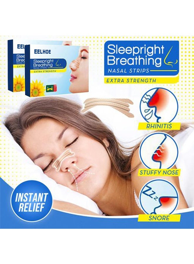إيلهو التنفس أثناء النومرقعة شرائط الأنف للمساعدة في وقف الشخير وحل الشخير والإغاثة الفورية لاحتقان الأنف الناجم عن نزلات البرد والحساسية - Image 3