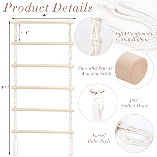 SNOWSTAR Macrame Hair Claw Clip Organizer,Hanging Hair Clip Holder and Storage for Women Girls,Claw Clip Hanger Home Decor for Wall,Door,Closet - Image 2