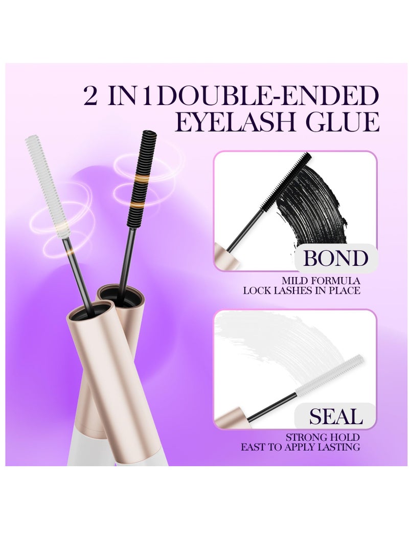 Excefore Lash Bond and Seal Waterproof, Cluster Lash Glue for Cluster Eyelash Extensions, 10ml Long Lasting Eyelash Glue Hold One Week Double-Ended Eyelash Glue for Women and Girl DIY Strong Lash Glue - Image 3