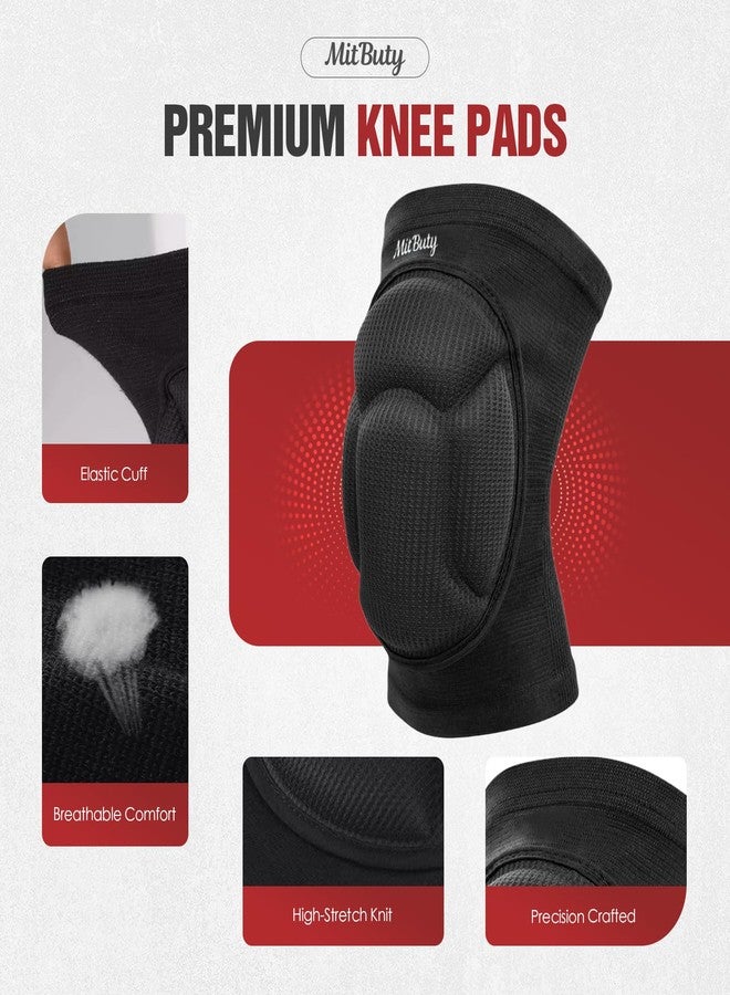 MitButy Protective Knee Pads for Men, Women & Kids - 1 Pair Thick Foam Cushioned Pads for Volleyball, Dance, Gardening, Wrestling & Kneeling - Durable Protection for Work & Sports (M: 15.5-21.5") - Image 3