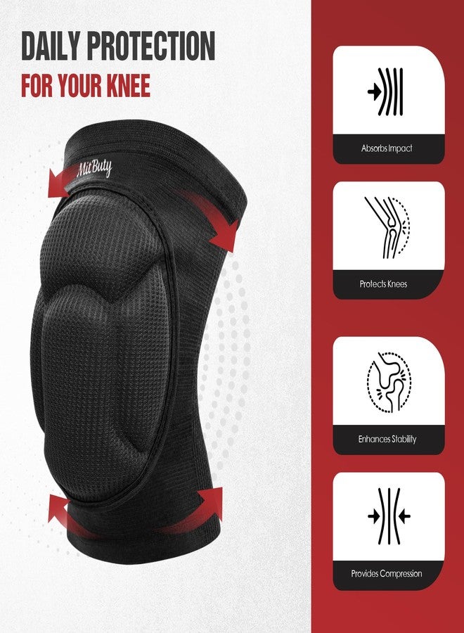 MitButy Protective Knee Pads for Men, Women & Kids - 1 Pair Thick Foam Cushioned Pads for Volleyball, Dance, Gardening, Wrestling & Kneeling - Durable Protection for Work & Sports (M: 15.5-21.5") - Image 4