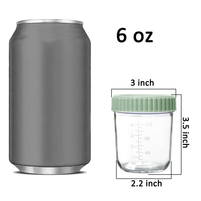 Youngever Glass Baby Food Storage, 6 Ounce Baby Food Glass Containers with Airtight Lids, Glass Jars with Lids (8 Urban Colors) - Image 2