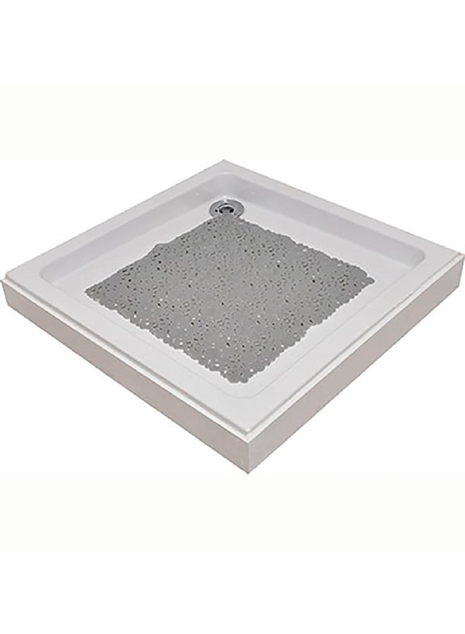 EVIDECO PVC Non-Slip Square Shaped Shower Mat with Bubbles Pearl Grey 50 x 50 cm 7216182 - Image 2