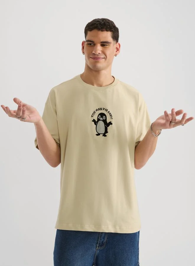 ذا سوليد ستور تيشيرت بقصة واسعة للرجال