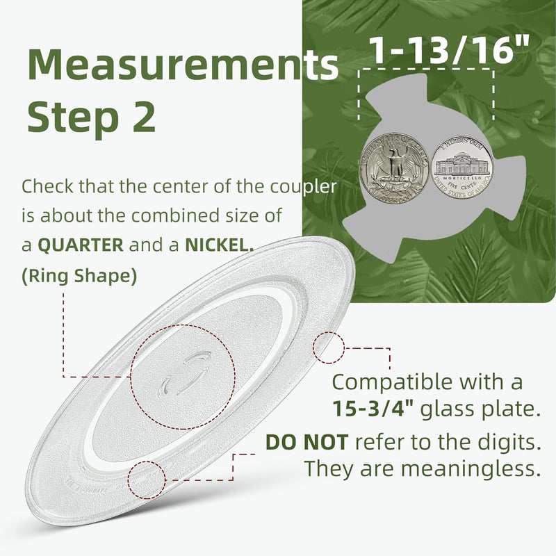 Gemroom 15.75" Microwave Turntable Plate Compatible with Kitchen Aid 461967721091 8205676 4375405, 15 3/4 inch Replacement Microwave Glass Plate for Whirlpool W11373838 W10832238 W11340343 - Image 3