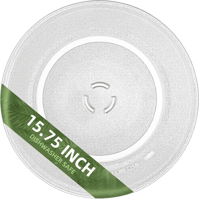 Gemroom 15.75" Microwave Turntable Plate Compatible with Kitchen Aid 461967721091 8205676 4375405, 15 3/4 inch Replacement Microwave Glass Plate for Whirlpool W11373838 W10832238 W11340343 - Image 1