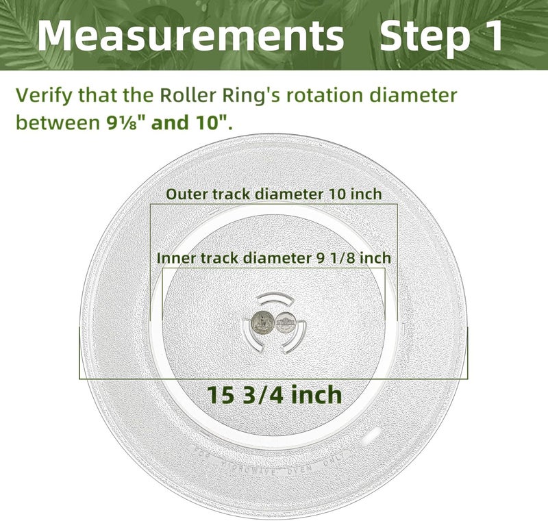 Gemroom 15.75" Microwave Turntable Plate Compatible with Kitchen Aid 461967721091 8205676 4375405, 15 3/4 inch Replacement Microwave Glass Plate for Whirlpool W11373838 W10832238 W11340343 - Image 2