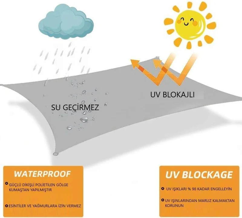 باموكالي برندا Pamukkale Canopy Canopy Tarpaulin Waterproof Sunscreen Awning 200 x 300
