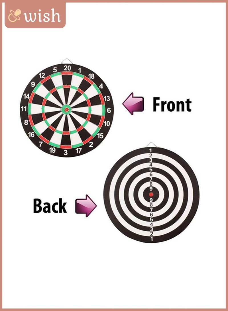 Wish Double Faced 17 inch Portable Dart Board with 6 Darts Set for Kids Children, Indoor Sports Games Board Game Dart Board Board Game - Image 2