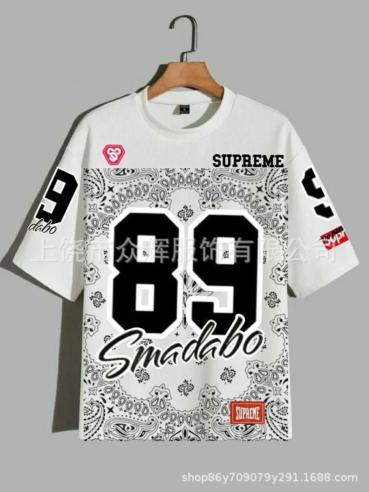American Sports Style Short-Sleeved T-Shirt Men'S And Women'S 2025 Loose Casual Fashion Half-Sleeved Couple'S Top - Image 1