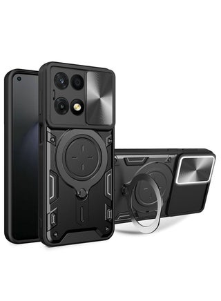 Honor X8a 4G Black Mobile Phone Case Cover, Slide Camera Lens Cover, 360°Rotating Kickstand Ring, Bumper Shockproof Phone Case，Compatible with Car Magnetic Mount - pzsku/Z5E0213AB803809F37B0EZ/45/1748572754/31e7c1c3-c643-4942-8c65-e27d36263ca1