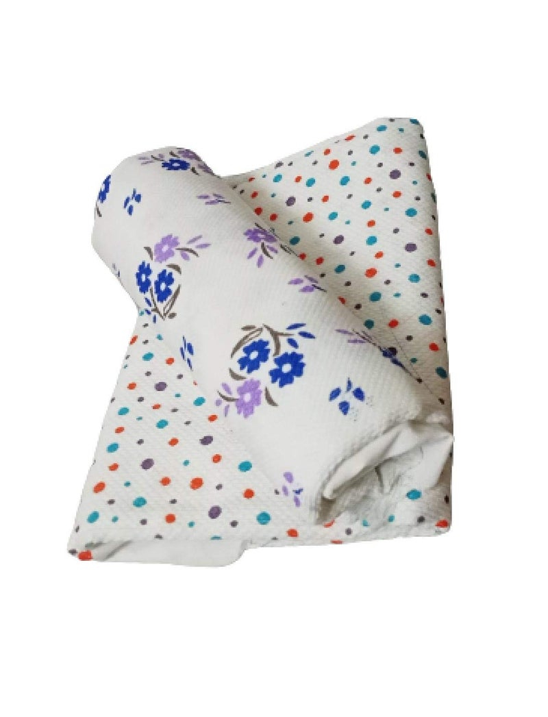 Cotton Colors Printed White Cotton Bath Towels, Multi Colored Towel, Size - 60X30 Long Bath Towel (Pack of 2)_CA54  - Image 1