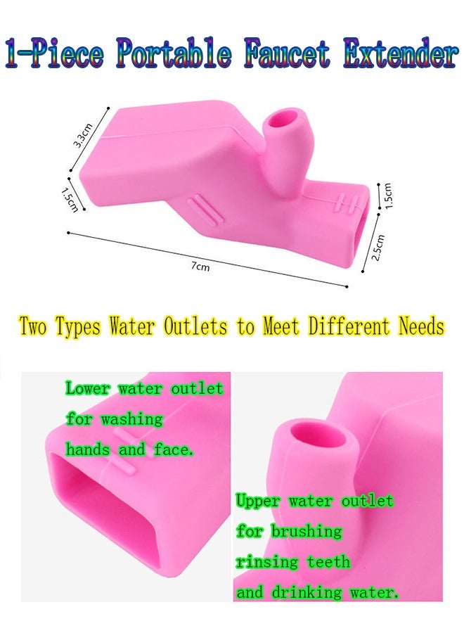 1-Piece Portable Faucet Extender,Dual-Purpose Faucet Water Guide for Rinse Mouth and Hand Washing,Muslim Cleaning Rinse Mouth Special Faucet Converter,Outdoor Clean and Healthy Faucet Mini Water Guide,Home and School Children Hand Washing Splash Proof Faucet Extender  - Image 2