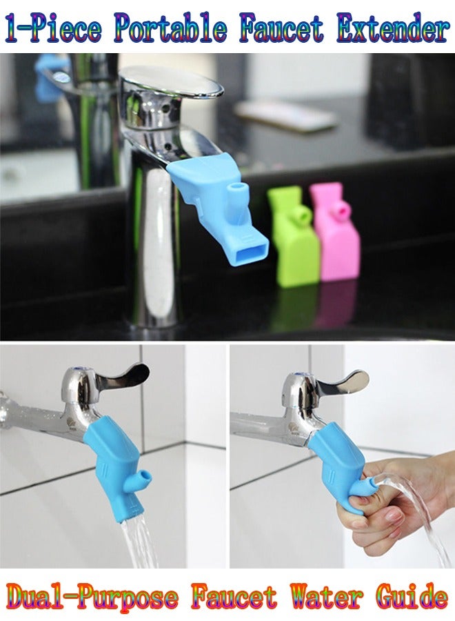 1-Piece Portable Faucet Extender,Dual-Purpose Faucet Water Guide for Rinse Mouth and Hand Washing,Muslim Cleaning Rinse Mouth Special Faucet Converter,Outdoor Clean and Healthy Faucet Mini Water Guide,Home and School Children Hand Washing Splash Proof Faucet Extender  - Image 3