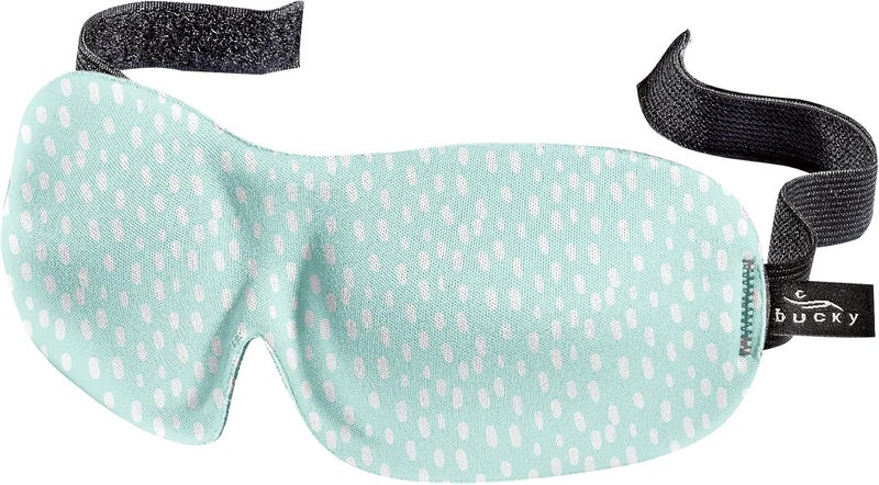 Bucky 40 Blinks No Pressure Printed Eye Mask for Travel  Sleep Teal Dots One Size