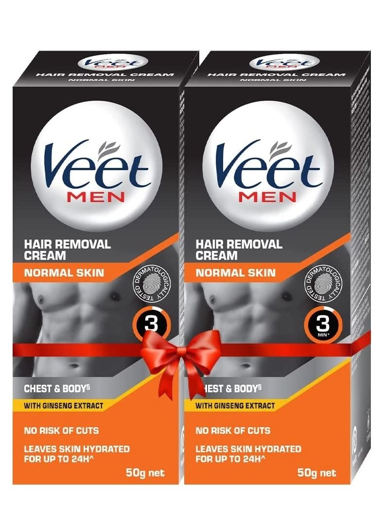 Veet Hair Removal Cream for Men Sensitive Skin 50 gm Each Pack of 2