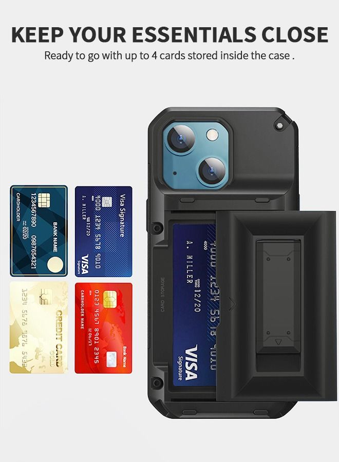 GROIC Designed for iPhone 14 Plus IPhone Max 6.7 Inch Case, Slider Wallet Case with Stand and 4 Cards Holder Back Cover, Full Body Shockproof Protection Hard Shell - Image 3