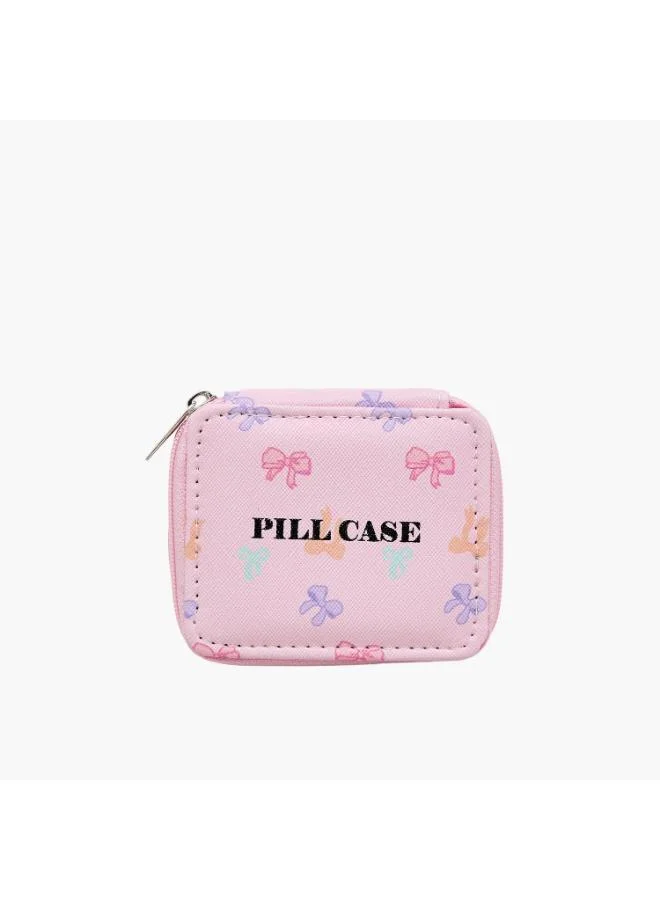 فايندز Findz Bow Print Pill Case with Zip Closure