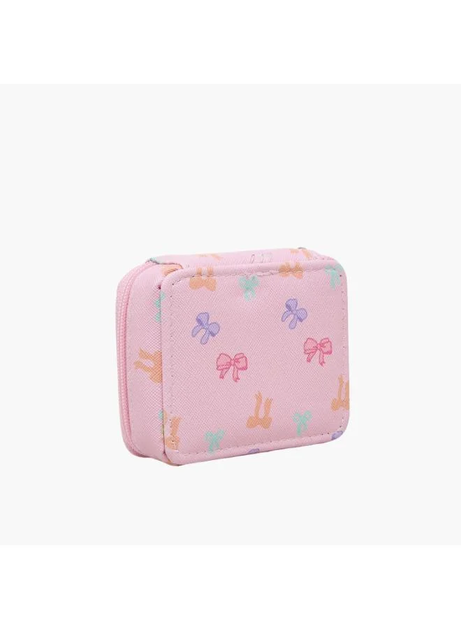 فايندز Findz Bow Print Pill Case with Zip Closure