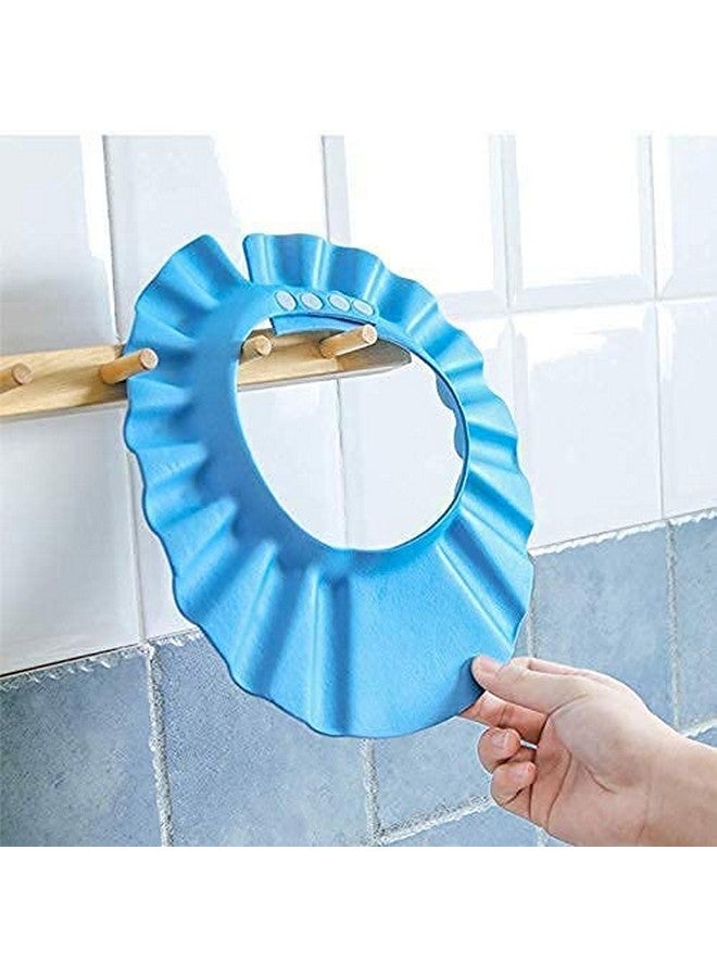 Aabhir Traders Baby Shower caps Adjustable Safe Soft Bathing Baby Shower Hair Wash Cap for Children, Baby Bath Cap Shower Protection for Eye and Ear (1) (Blue) - Image 4