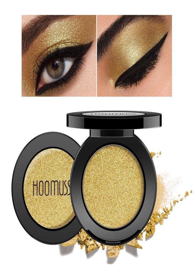 HOOMUSS Gold Eyeshadow Single Handmade Pressed Eyeshadow Palette Long Lasting With No Creasing, Intense Color Pigmented Gold Eye Shadow-1Gold - Image 1