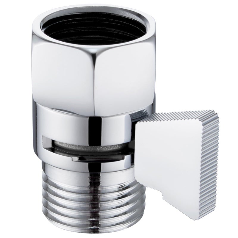 Angle Simple Shower Flow Water Valve Brass Shut Off Valve for Hand Shower RV Hose Flow Restrictor Chrome
