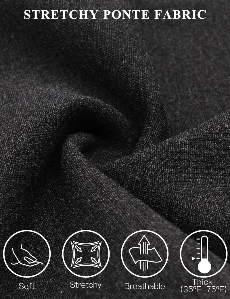Tapata Women's 28''/30''/32''/34'' Stretchy Bootcut Dress Pants with Pockets Tall, Petite, Regular for Office Work Business 30", Charcoal, XL - Image 3