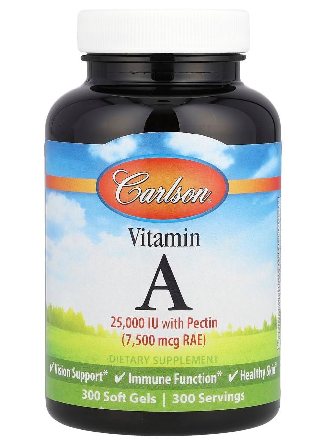 Carlson فيتامين أ 7500 ميكروغرام RAE (25000 وحدة دولية) 300 جيل طري - Image 1