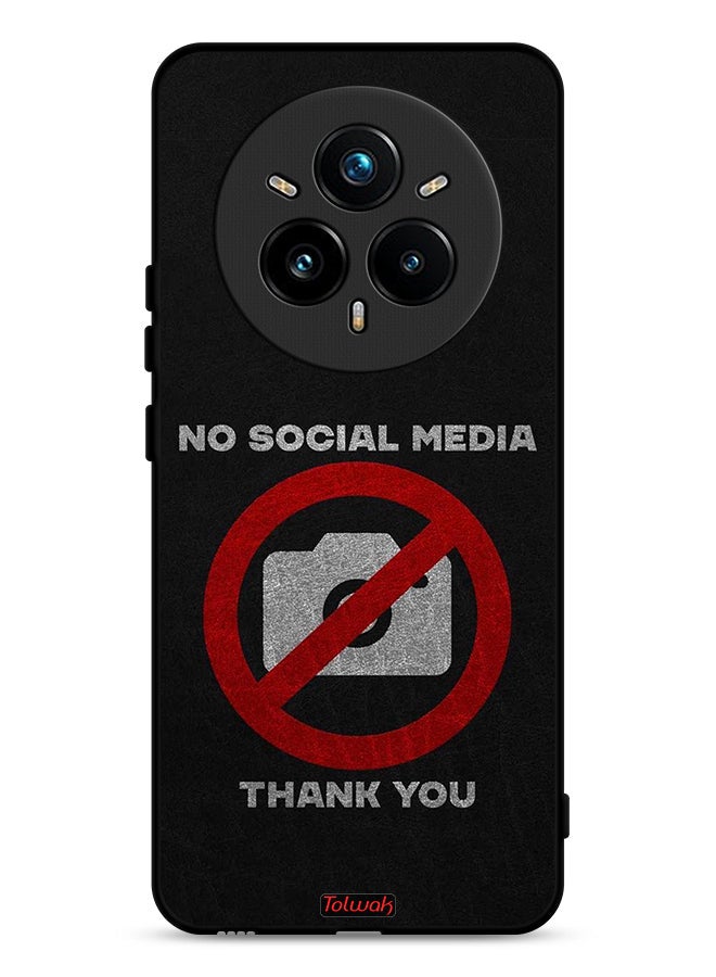 Tolwak Realme 14 Pro 5G Protective Case Cover No Social Media Thank You