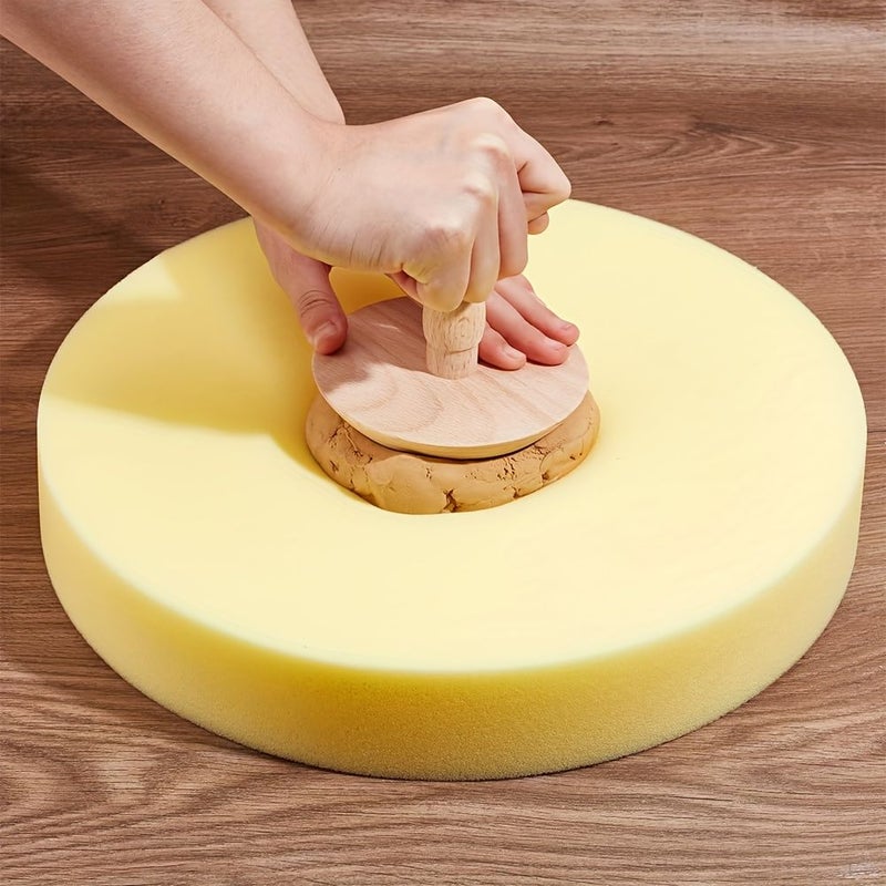 Round High Density Thick DIY Ceramic Craft Sponge Mat 11.81x1.97inch - Image 1