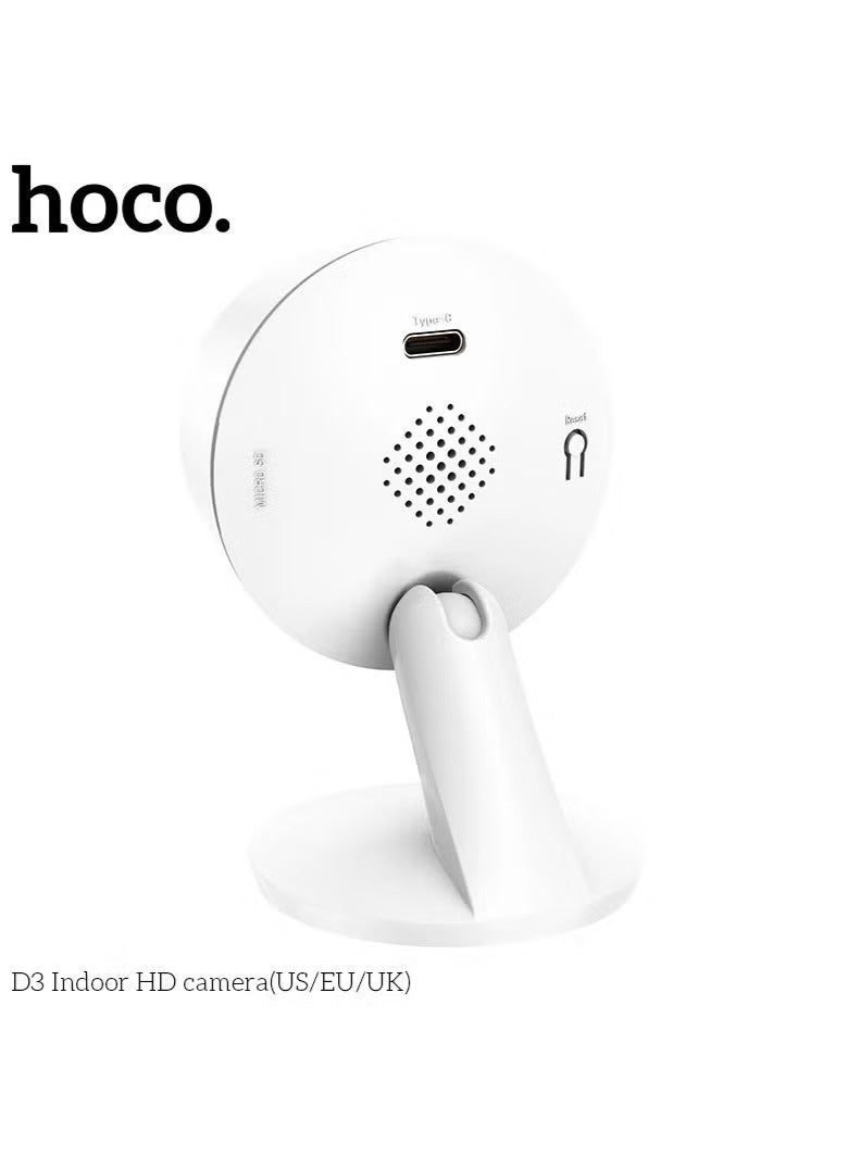 Hoco Camera Hoco D3 Indoor HD Compact with Noise Reduction Technology for Clear Sound Automatic Day and Night Mode Switching with Unnatural Motion Alerts (White) - Image 4