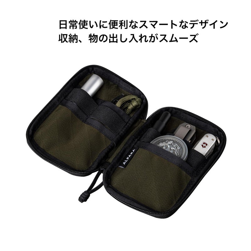 ALPAKA HUB Pouch Pro EDC Organizer - Small Tool Pouch for Electronics, Cables with YKK Zipper, Daily Use and Travel - Army Green Axogrid 300D Weatherproof UV Resistant Fabric - Image 2