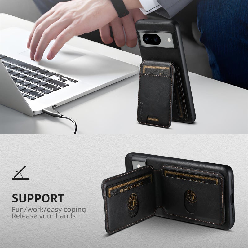 Suteni For Google Pixel 10 Pro H02 Leather Wallet Stand Back Phone Case(Black) - Image 3