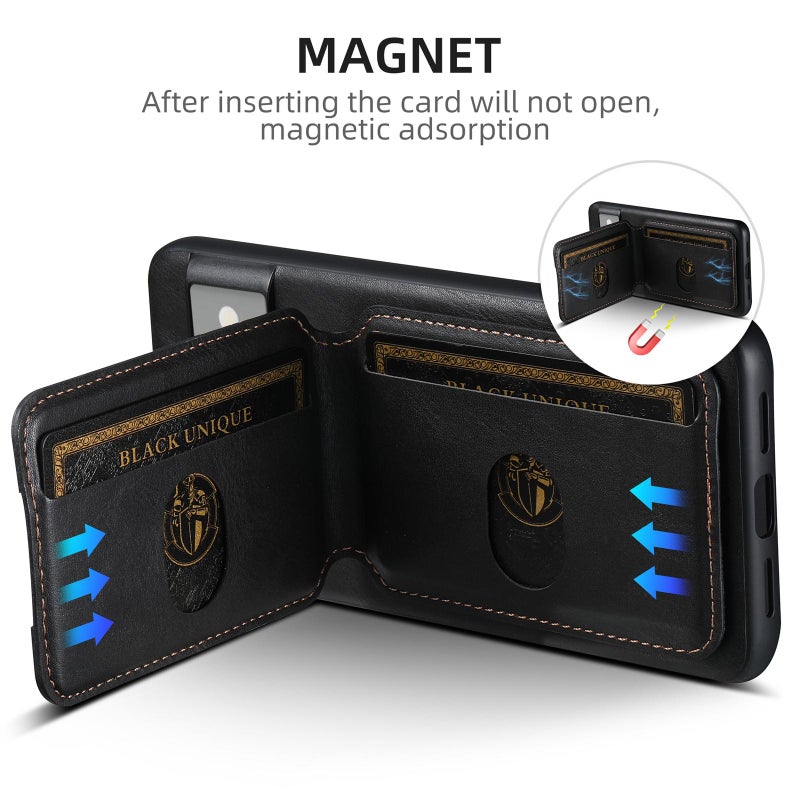 Suteni For Google Pixel 10 Pro H02 Leather Wallet Stand Back Phone Case(Black) - Image 4