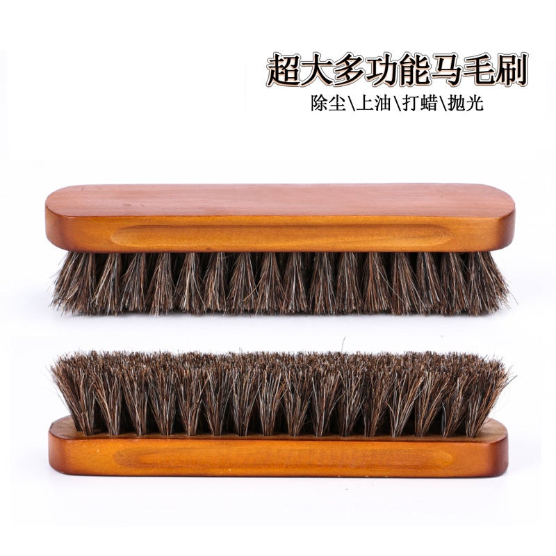 High-Grade Horse Hair Brush Oiling Polishing Cleaning Dust Brush Soft Wool Shoe Brush Cleaning Shoes Tool Set - Image 3