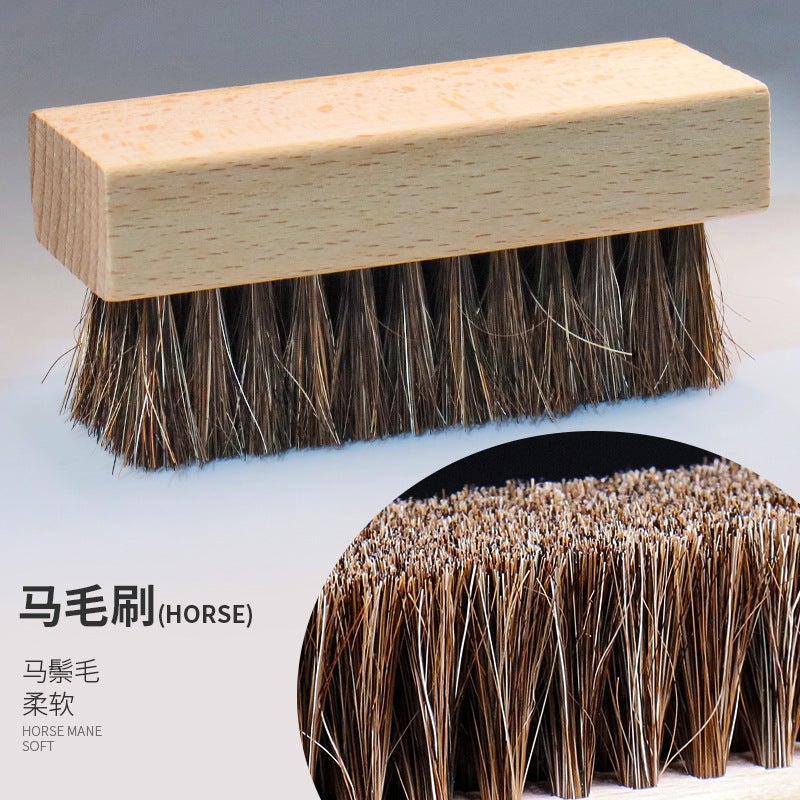 High-Grade Horse Hair Brush Oiling Polishing Cleaning Dust Brush Soft Wool Shoe Brush Cleaning Shoes Tool Set - Image 1