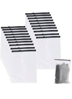 Excefore 20 Pack Ziplock Bags, Reusable Portable Clear Frosted Airtight Toiletries Bag, 40 x 30cm Storage Bags, Suitable for or Clothes Shoes Cosmetics Offices Supplies  - Image 1