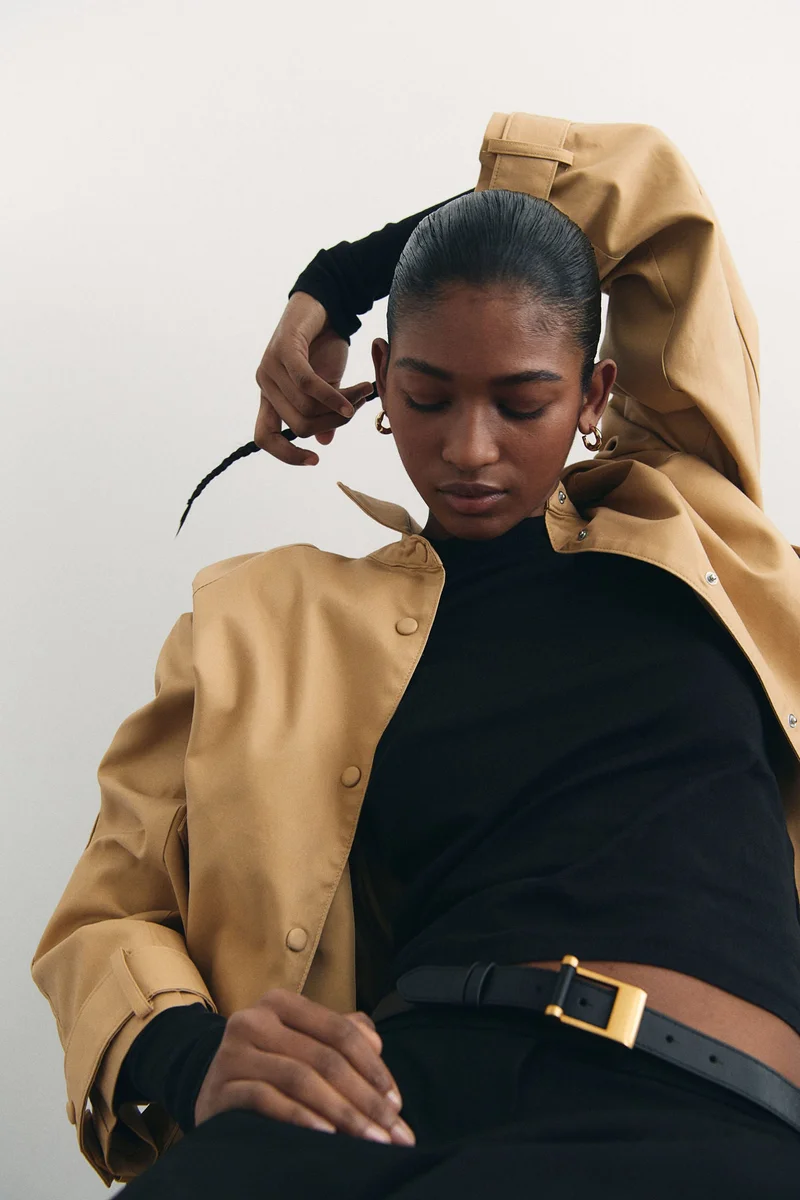 اتش اند ام جاكيت من التويل بقبة