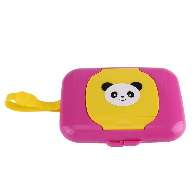 Zerodis Wet Wipes Storage Box, Baby Portable Wipes Dispenser Travel Refillable Container Tissue Storage Box for Car Bathroom Living Room Outdoor Use (Rose&Yellow) - Image 1