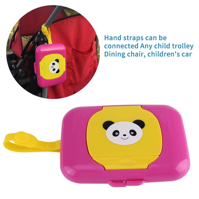 Zerodis Wet Wipes Storage Box, Baby Portable Wipes Dispenser Travel Refillable Container Tissue Storage Box for Car Bathroom Living Room Outdoor Use (Rose&Yellow) - Image 5