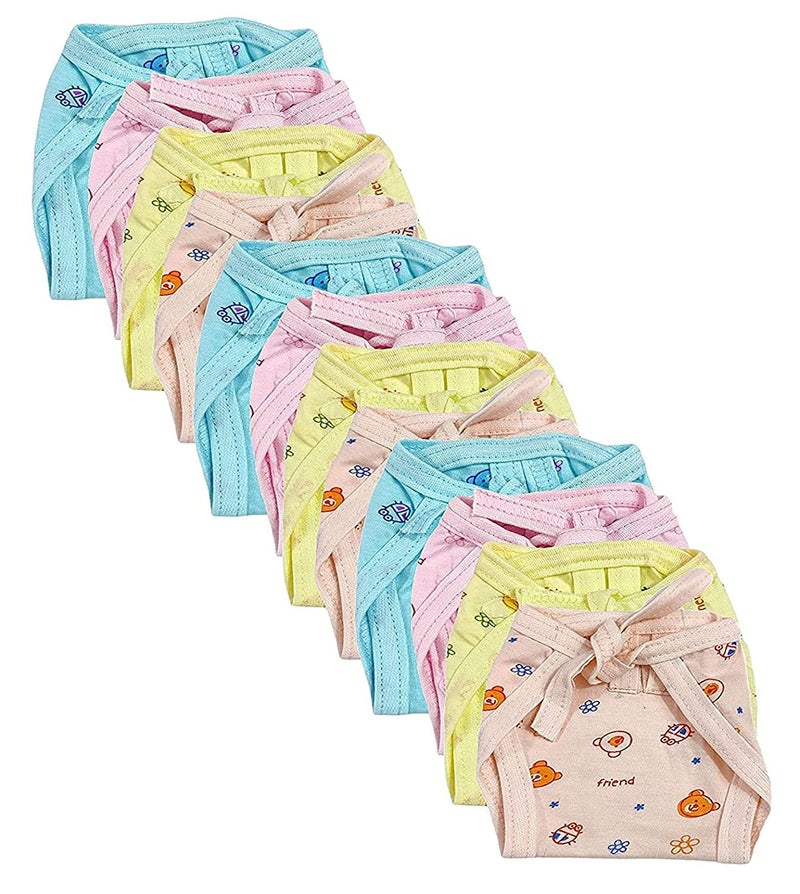 Teri Beri Baby's Cotton Cloth Diapers/Langot Washable and Reusable Nappies (Multicolour, 0-3 Months) Pack of 12 - Image 3
