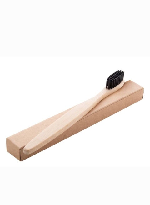 فرشاة أسنان بشعيرات لينة من الخيزران الطبيعي بيج / أسود