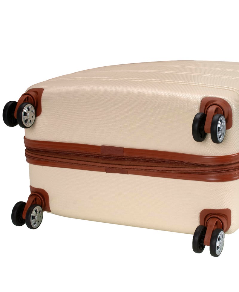 Rockland Melbourne Hardside Expandable Spinner Wheel Luggage, White, Checked-Large 28-Inch - Image 4