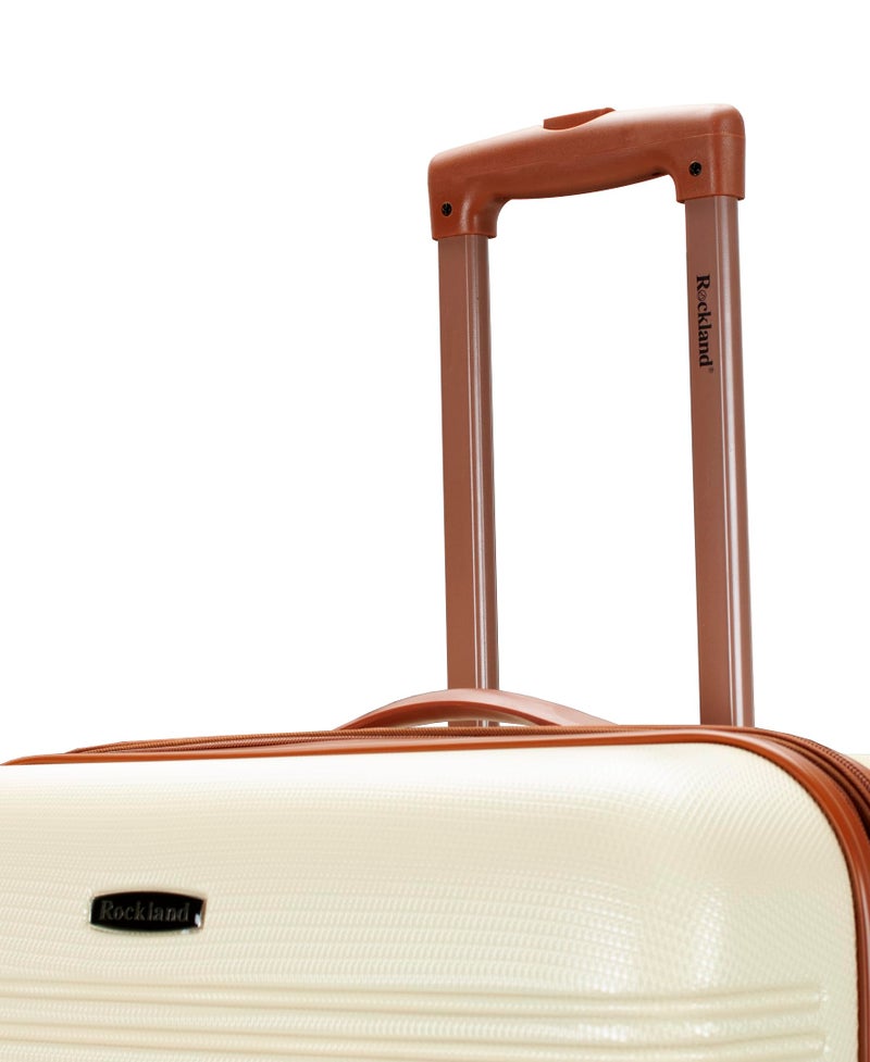 Rockland Melbourne Hardside Expandable Spinner Wheel Luggage, White, Checked-Large 28-Inch - Image 2