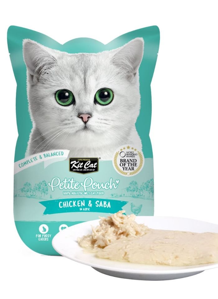Kit Cat Kit Cat Petite Pouch 70g – Chicken & Saba 24pcs  - Image 2