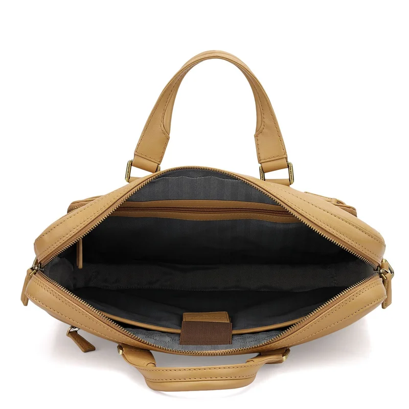 Da Milano beige Imprint Laptop Bag (S)  | Best Price UAE
