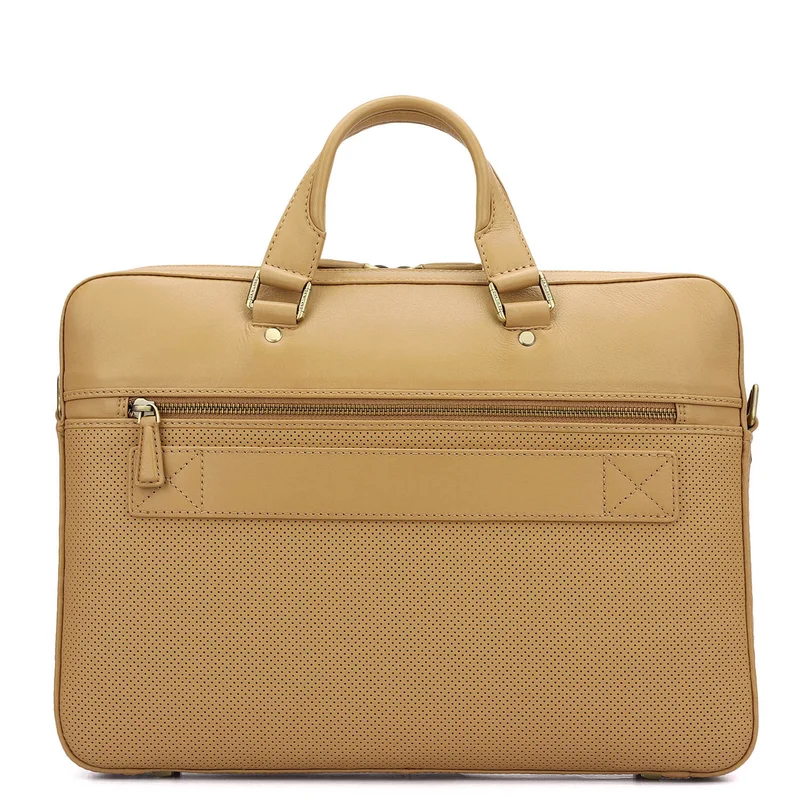 Da Milano beige Imprint Laptop Bag (S)  | Best Price UAE