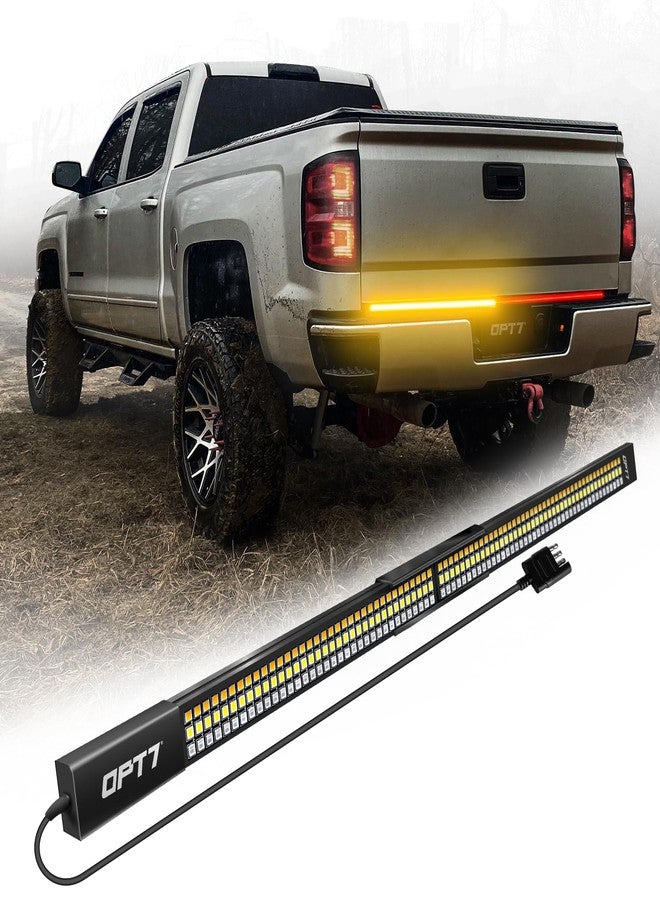 OPT7 شريط إضاءة LED ثلاثي الصفوف من ريدلاين بارلوكس OPT7 بطول 48 بوصة مع إشارة انعطاف متتابعة باللون الكهرماني - شريط إضاءة من الألومنيوم الصلب المقاوم للعوامل الجوية لسيارة كولورادو فرونتير رينجر - وظائف كاملة للرجوع للخلف والفرامل والتشغيل - Image 1